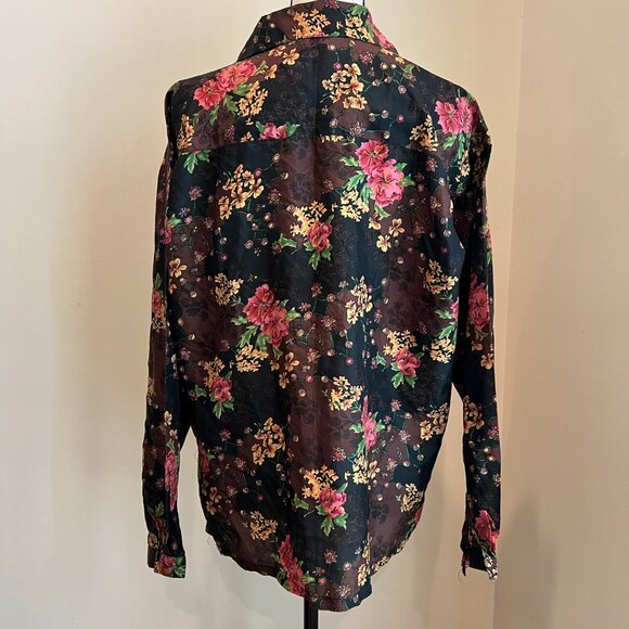 Vintage Silk Floral Pattern Blouse by Bogari Size Small - Picture 4 of 9